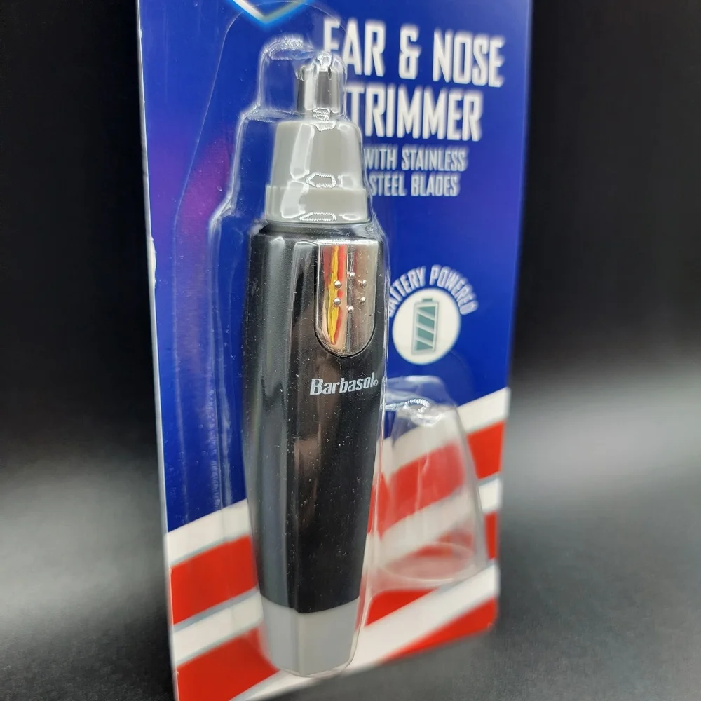 Barbasol Ear & Nose Trimmer with Stainless Steel Blades Battery Powered Portable